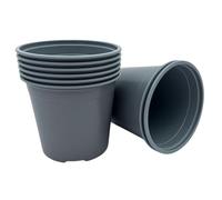 Bramley & Sage 13cm 1 Litre Grey Plastic Plant Pots (Various Quantities) (20)