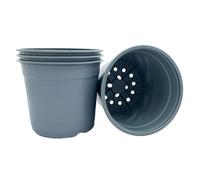Bramley & Sage 22cm 5 Litre Grey Plastic Plant Pots (Pack of 10)