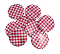 Bramley & Sage 63mm Red Gingham Twist-Off Jam Jar Lids (Set of 24)