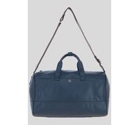 Brampton London 'Voyager' Real Leather Holdall in Navy Brampton London Navy