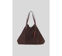 Brampton London Women's Real Suede Leather Shopper Bag with Leather Tassel Charm in Chocolate Brampton London Chocolate