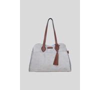 Brampton London Women's Real Suede Leather Shoulder Bag with Tassel Charm in Stone Brampton London Stone One Size