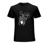 BRANBREIS Kraken Rum T-Shirt Custom T Shirts Mens Graphic T-Shirts Pack Blank T Shirts Black S