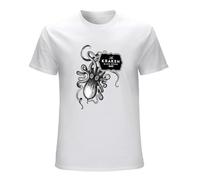 BRANBREIS Kraken Rum T-Shirt Custom T Shirts Mens Graphic T-Shirts Pack Blank T Shirts White XL