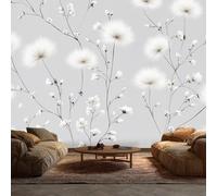 Branch Floral Mural Wallpaper, Dandelion White Flower Wallpaper for Bedroom, Living Room, TV Backdrop, Office, 3D Large Wall Mural Non-Woven Wall Paper 350 x 256 cm (WxH) IW136