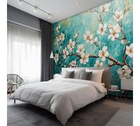 Branch Floral Wallpaper, Oil Painting Flower Wallpaper for Living Room, Bedroom, Non-Woven Decor Wall Paper, Photo Mural Dining Room, Hallway, Lounge, 100 X 70 cm qxf123
