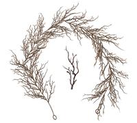 Branch Garland Halloween Garland, 6FT Realistic Branch, Hanging Plastic Willow Vine Twig Decor with Hole for Wall Home Fireplace Mantle Decoration, Style1