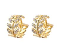 Branch inlaid with diamond earrings, simple and elegant leaf earrings and earrings. The charm of the earrings set with diamonds from tree branches, the simplicity and clip on pearl earrings, one size