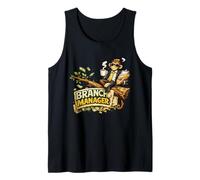 Branch Manager Funny Monkey Word Game Humour Design Tank Top
