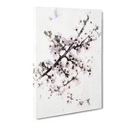 Branch Of A White Cherry Blossom Tree Watercolour Canvas Print | Gallery Wrapped 30mm Frame Wall Art | 24x16 inches | Ready to Hang | Modern Floral Picture | Living Room Bedroom Lounge Office