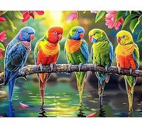 Branch Parrot Group 500-piece Jigsaw Puzzle Set Magical Cosmic Creatures For Adults Teens 14+ Logic Skill Indoor Game Family Game Night Summer Thick Cardboard 500 PCS/52×38cm