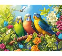 Branch Parrot Group 500 Pieces Jigsaw Puzzles Animal Pet For Men Educational Decompression Adults Anxiety Memory Care Mothers Valentines Premium Cardboard 500 PCS/52×38cm