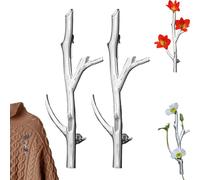 Branch Shaped Flower Insert Brooch, 2Pieces Flower Holder Brooch, DIY Wearable Flowers Bouquet Broochs Holder Clip, Metal Bouquet Holders Lapel Pins, for Dinner Dance Occasions Evening Events Costume