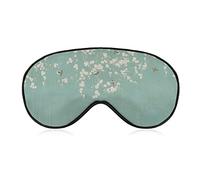 Branches and Birds on Green Background Sleep Mask Vintage Blindfold for Sleeping Elastic Blackout Eye Mask Cover for Full Night's Sleep Travel and Nap