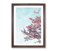 Branches Of A Cherry Blossom Tree Painting Modern Framed Wall Art Print, Ready to Hang Picture for Living Room Bedroom Home Office Décor, Walnut A2 (64 x 46 cm)