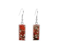 Branches Of An Almond Tree In Blossom Fish Hook Earring Van Gogh Art Paintings Rectangular Earrings Glass Jewelry
