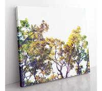 Branches of an Oak Tree Painting Modern Canvas Wall Art Print Ready to Hang, Framed Picture for Living Room Bedroom Home Office Décor, 50x50 cm (20x20 Inch)