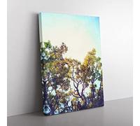 Branches Of An Oak Tree Painting Modern Canvas Wall Art Print Ready to Hang, Framed Picture for Living Room Bedroom Home Office Décor, 50x35 cm (20x14 Inch)