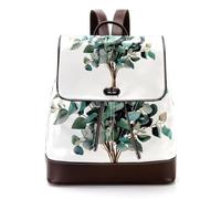 Branches of Sage Green Eucalyptus Mini Faux Leather Backpack Purse, Women Ladies Rucksack Handbag School Bag