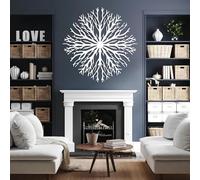 Branching nature motif: Tree with Exposed Roots, Metal Wall Sculpture | “Tree with Exposed Roots” is shaped in metal to add a symbolic focal point in the living room within a modern home setting.
