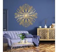 Branching nature motif: Tree with Exposed Roots, Metal Wall Sculpture | “Tree with Exposed Roots” is shaped in metal to add a symbolic focal point in the living room within a modern home setting.