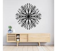 Branching nature motif: Tree with Exposed Roots, Metal Wall Sculpture | “Tree with Exposed Roots” is shaped in metal to add a symbolic focal point in the living room within a modern home setting.