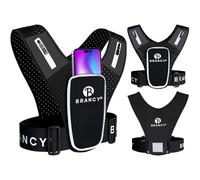 Brancy Running Vest Phone Holder - Reflective Running Vest Women & Men with 2 Shoulder Zipper Pockets | Lightweight Running Backpack Alternative | Adjustable Waterproof Running Vest with Phone Holder