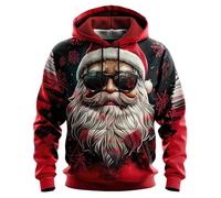 Brand Christmas Jumpers Men's Pullover Hoodies Funny.co.uk - Men's Red Skeleton Sweater, Mens Waterproof Medium Winter Coats