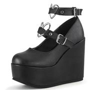 Brand Design Dropship Cute Lolita Style Gothic Cosplay Black Pink Cosy Wedges Mary Jane High Heels Pumps Platform Shoes Women, Black Mary Janes, 8.5 UK