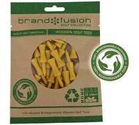 Brand Fusion 43mm Yellow Wooden Castle Golf Tees Graduated Biodegradable