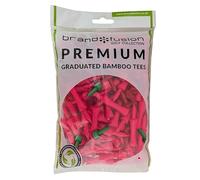 Brand Fusion Graduated Bamboo Golf Tees Mixed Bulk Pack 57mm, 31mm & 27mm - 100 Eco Friendly Biodegradable Bamboo Tees - Strong & Durable