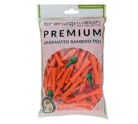 Brand Fusion Graduated Bamboo Golf Tees Mixed Bulk Pack 67mm, 31mm & 27mm - 100 Eco Friendly Biodegradable Bamboo Tees - Strong & Durable