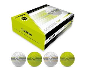 Brand Fusion Zebra Yellow Golf Balls Dozen - Control Soft & Distance Models (12 Pack)