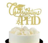 Brand - Gold Glitter PhD Cake Topper, Class of 2024 Graduation Decoration Supplies