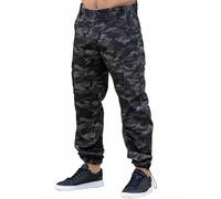 BRAND KRUZE Mens Cargo Combat Trousers KZ116 Camouflage Green Camo Summer Pants Jeans All Waist Sizes (UK, Waist & Inseam, 36, 30, Dark Grey)