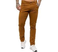 BRAND KRUZE Mens Chinos KZ104 Designer Stretch Skinny Fit Branded Slim Trousers Pants All Waist Sizes TAN 34 R