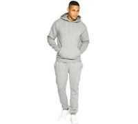 BRAND KRUZE Mens Hoodie Jumper Regular Fit Long Sleeve Pullover Tracksuit Set Hoody Sweatshirt and Joggers KZMS139 TRACKSUIT GREY S