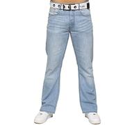 BRAND KRUZE Mens Jeans Bootcut Pants KZ115 Flared Wide Leg Denim Trousers All Waist Sizes LSW 36 L Light Blue