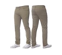 BRAND KRUZE Mens Stretch Slim Fit Chino Trousers Casual Work Jeans Pants KZ104 Beige 40W / 32L
