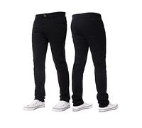 BRAND KRUZE Mens Stretch Slim Fit Chino Trousers Casual Work Jeans Pants KZ104 Black 48W / 32L