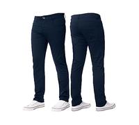 BRAND KRUZE Mens Stretch Slim Fit Chino Trousers Casual Work Jeans Pants KZ104 Navy 40W / 30L
