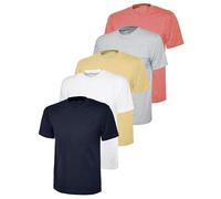 BRAND KRUZE Womens T-Shirt Casual Cotton Regular Fit Plain Tee Crew Neck Top Short Sleeve T Shirt KZLTS141 Tshirt NVY/Gry/WHT/PNK/Nude S (5 Pack)