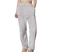 Brand Lab Women's Plush Fleece Lounge Pants in Silver | Size: 8-10 Brand Lab Silver 8-10