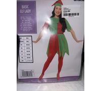 Adult Elf Lady Fancy Dress Christmas Budget Costume (UK Dress 18-20)