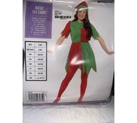 Adult Elf Lady Fancy Dress Christmas Budget Costume (UK Dress 18-20)