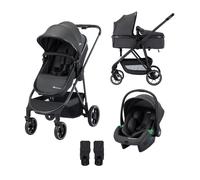 Bebeconfort Brume Trio, Baby Stroller 3 in 1 with Car Seat, 0-22 kg (0-4 Years), Reversible & Lightweight Puschair Travel System, I-Size Car Seat, Compact Fold, Spacious Basket, Mineral Graphite