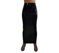 Brand New Black Latex Long Rubber Hobble Skirt (one Size)