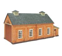 Hornby R7283 OO Gauge GWR Engine Shed - Model Railway Accessories, Miniature Diorama Scenery for Hornby Train Sets - Lifelike Train GWR Engine Shed Model - Scale 1:76, Red