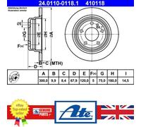 ATE Rear Brake Disc BMW 7 E32 34211157781 34211165259 New Solid – 2x