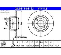Brake discs Citroën C5 I 1.8 16V 24.0114-0112.1